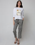 Details Long Pants Tapered W Shell Fabric Belt Gingham Patte