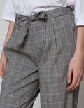 Details Long Pants Tapered W Shell Fabric Belt Gingham Patte