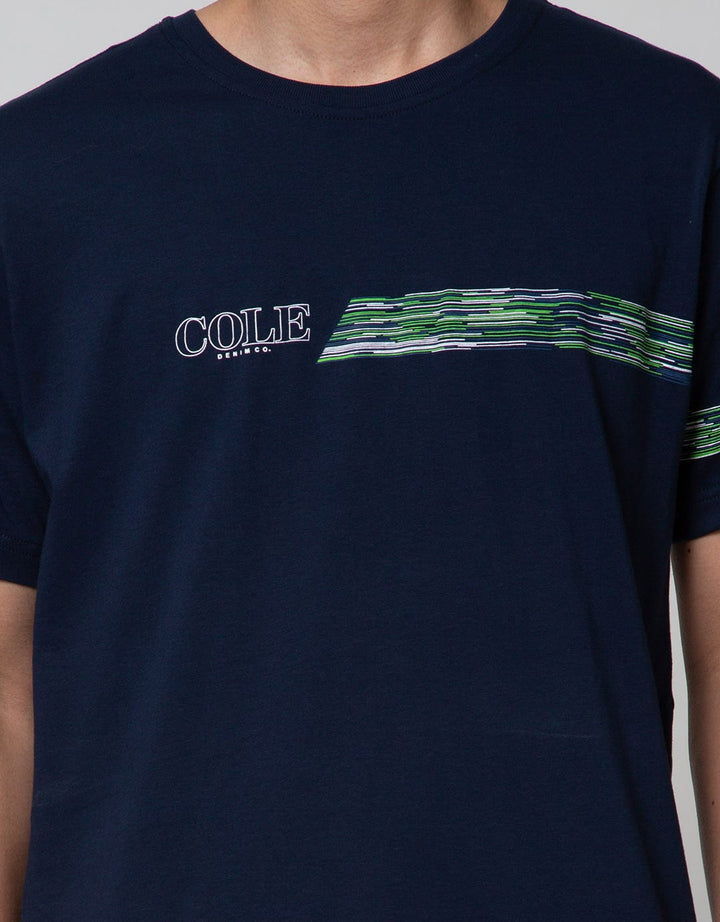Cole Short Sleeve T-Shirt Print Stripe Chest & Sleeve