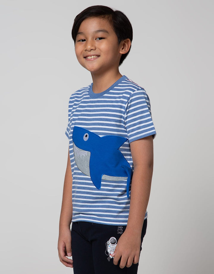 Little M Short Sleeve T-Shirt Stripe Shark
