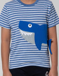 Little M Short Sleeve T-Shirt Stripe Shark