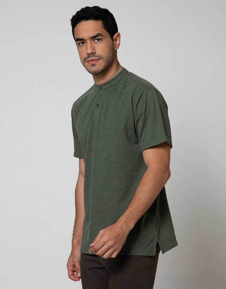Cole Short Sleeve Polo Shirt Henley Pique