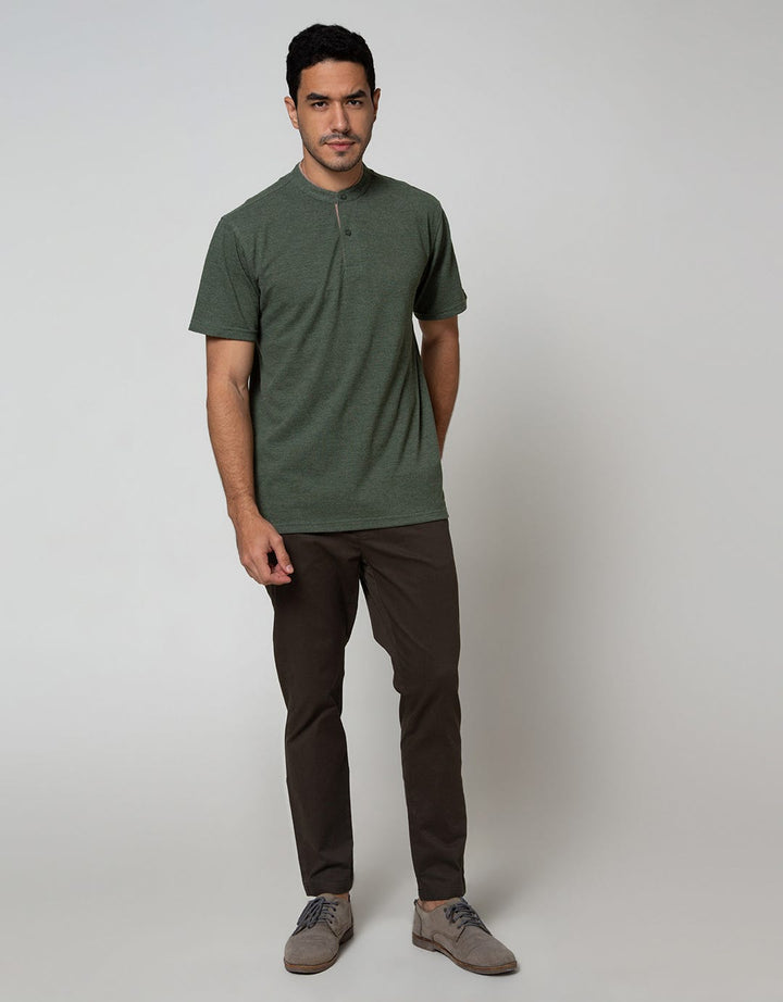 Cole Short Sleeve Polo Shirt Henley Pique