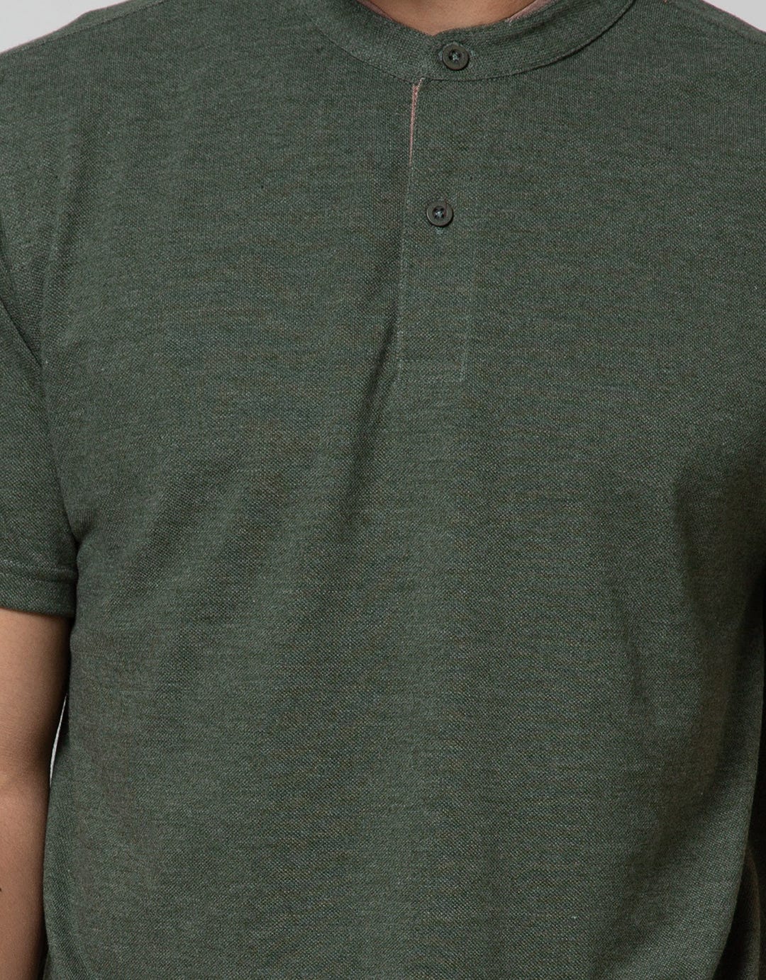 Cole Short Sleeve Polo Shirt Henley Pique