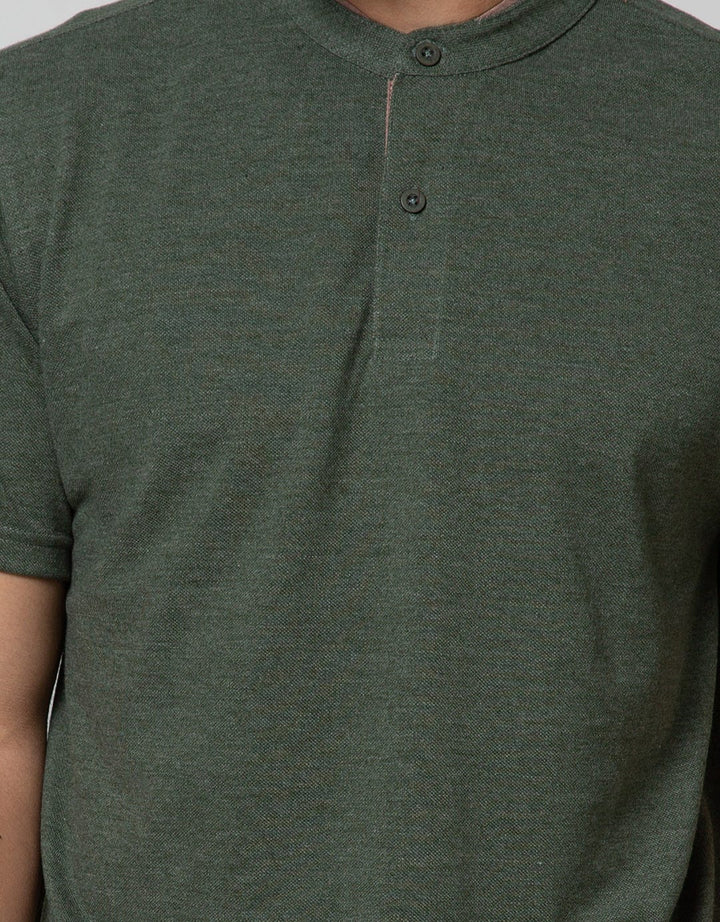 Cole Short Sleeve Polo Shirt Henley Pique