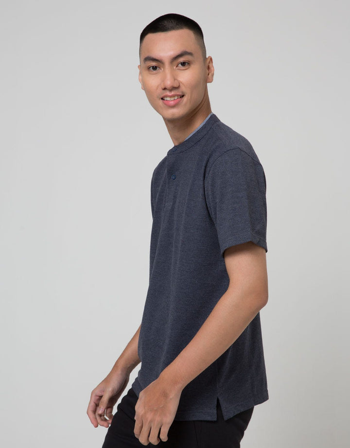 Cole Short Sleeve Polo Shirt Henley Pique