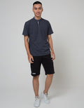Cole Short Sleeve Polo Shirt Henley Pique