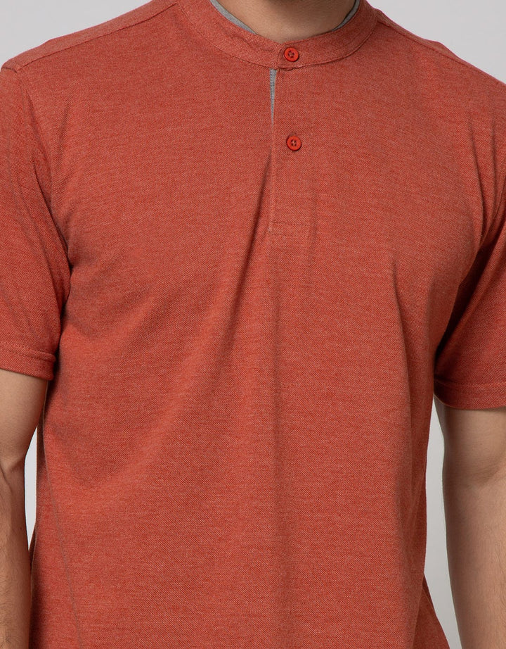Cole Short Sleeve Polo Shirt Henley Pique