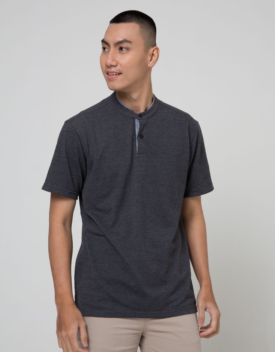 Cole Short Sleeve Polo Shirt Henley Pique