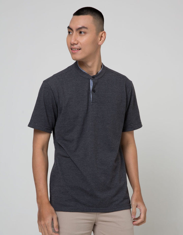 Cole Short Sleeve Polo Shirt Henley Pique