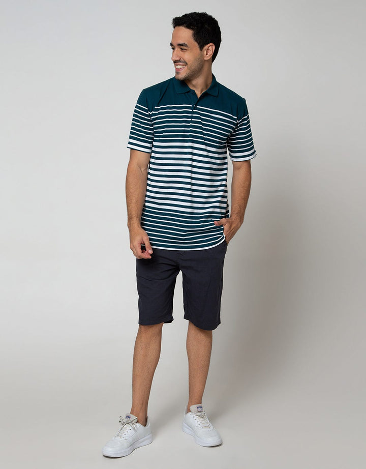 Cole Short Sleeve Polo Shirt Eng Stripe