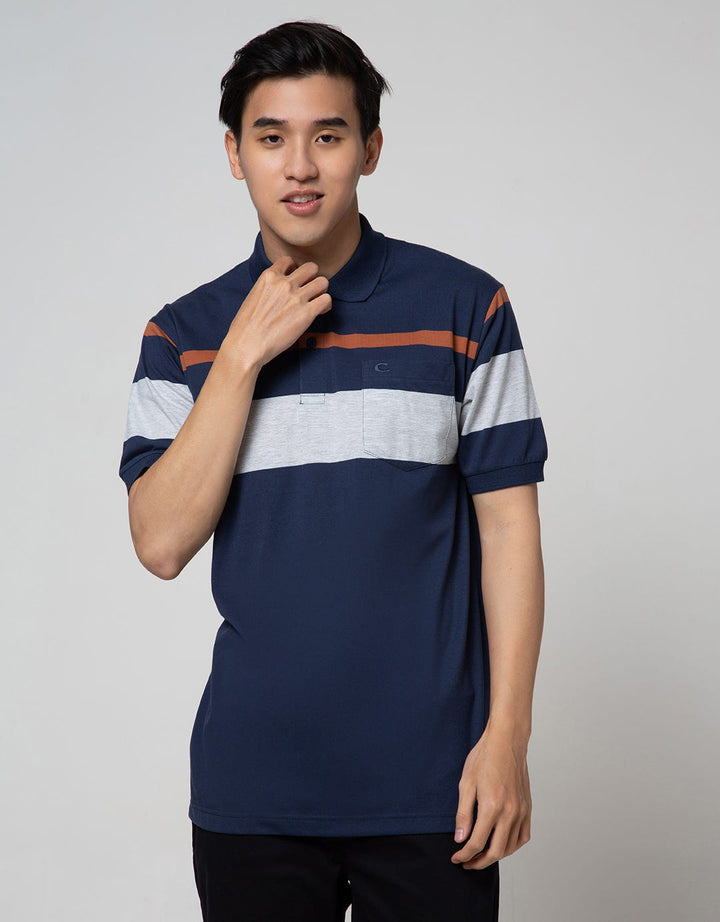 Cole Short Sleeve Polo Shirt Stripe Eng Chest