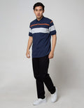 Cole Short Sleeve Polo Shirt Stripe Eng Chest