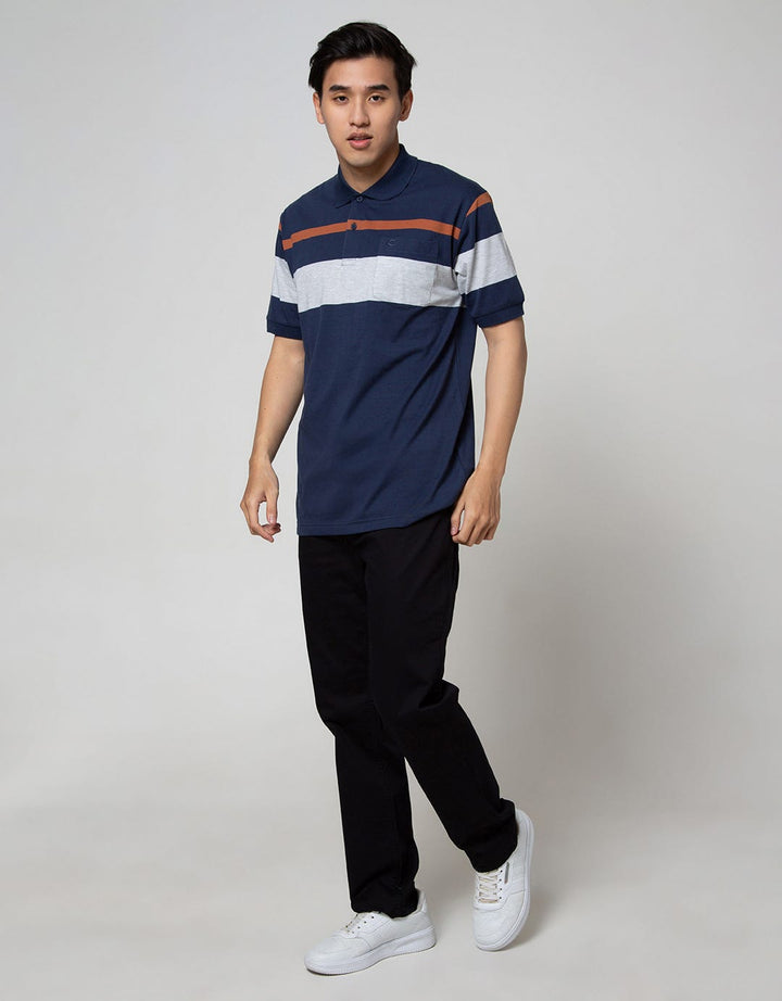 Cole Short Sleeve Polo Shirt Stripe Eng Chest