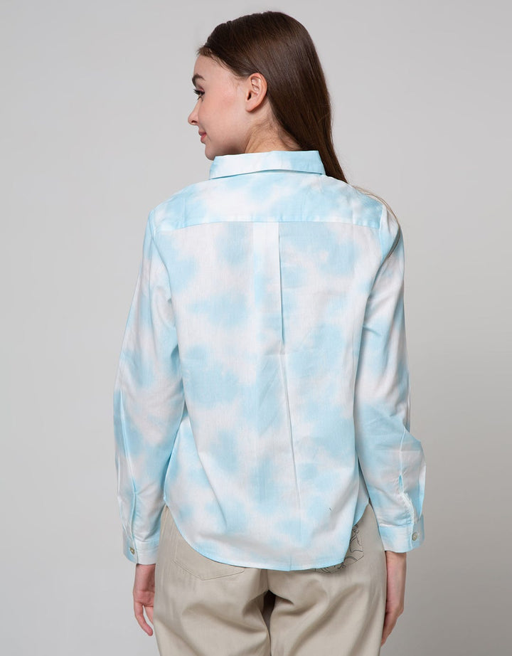 Connexion Long Sleeve Shirt Tie Dye Cott Pocket