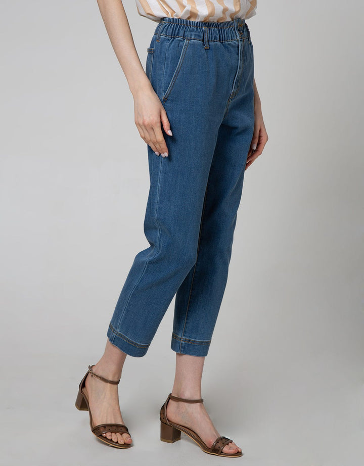 Connexion Denim Long Pants Relax Fit Elastic Waist