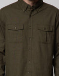 Cole Long Sleeve Shirt Solid Slub 2 Pocket