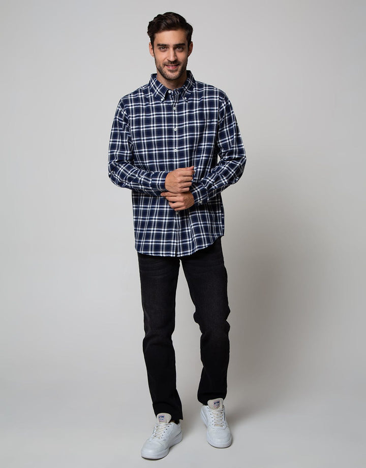 Cole Long Sleeve Shirt Med Check 1 Pocket