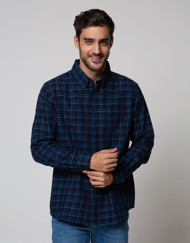 Cole Long Sleeve Shirt Med Check 1 Pocket
