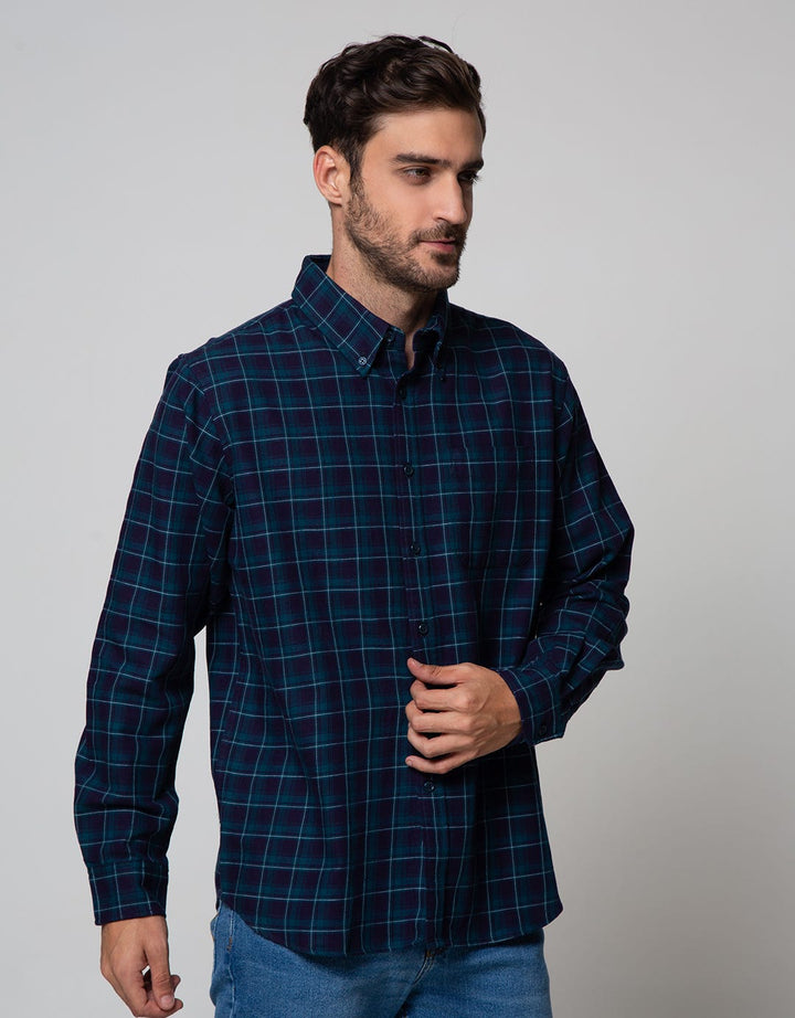 Cole Long Sleeve Shirt Med Check 1 Pocket