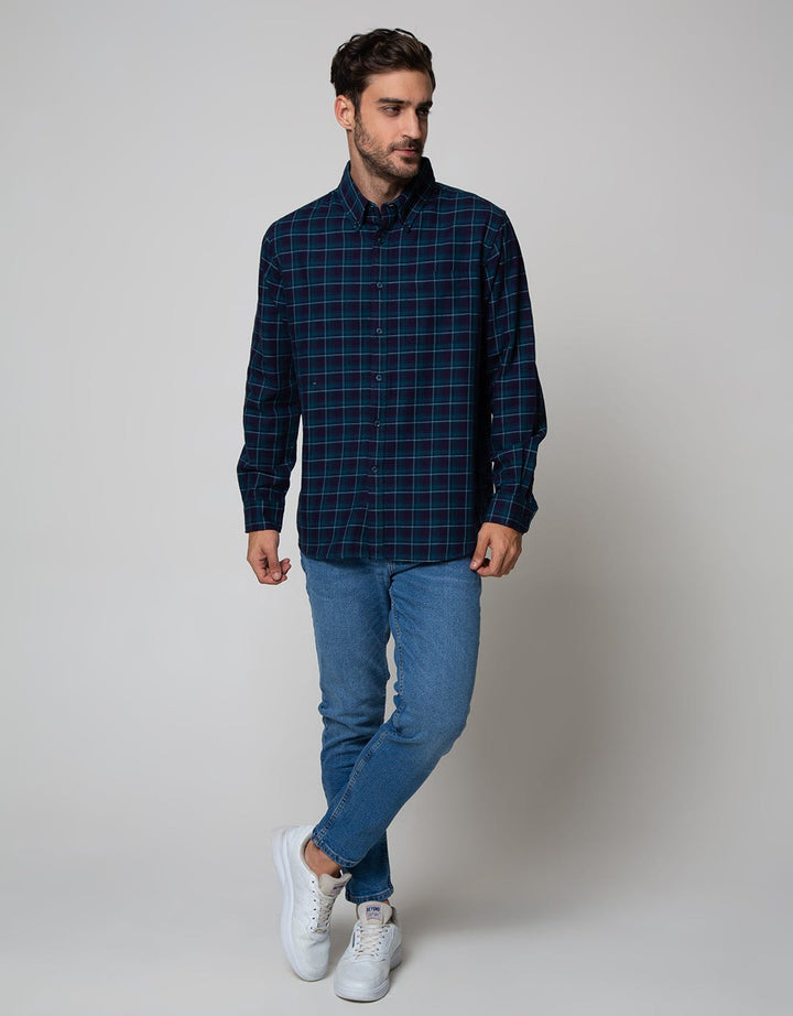 Cole Long Sleeve Shirt Med Check 1 Pocket