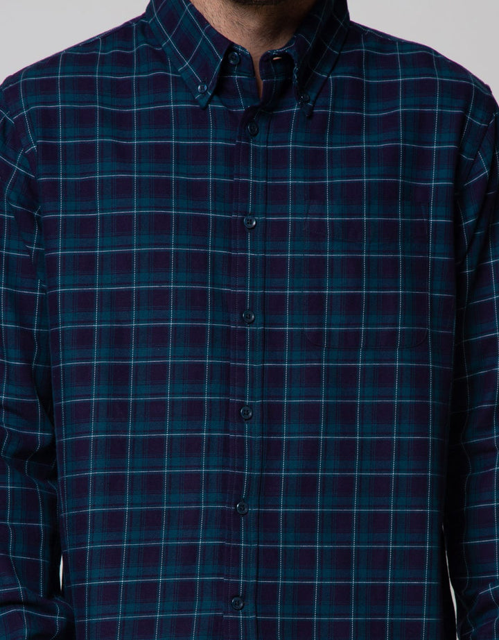 Cole Long Sleeve Shirt Med Check 1 Pocket