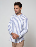 Cole Long Sleeve Shirt Grandad Stripe 1 Pocket