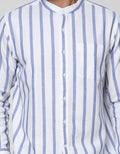 Cole Long Sleeve Shirt Grandad Stripe 1 Pocket