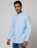 Cole Long Sleeve Shirt Grandad Stripe 1 Pocket