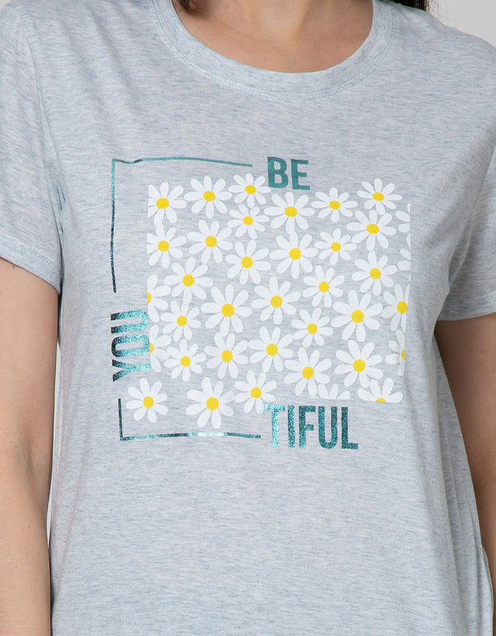 Nevada Short Sleeve T-Shirt Solid Beautiful Floral