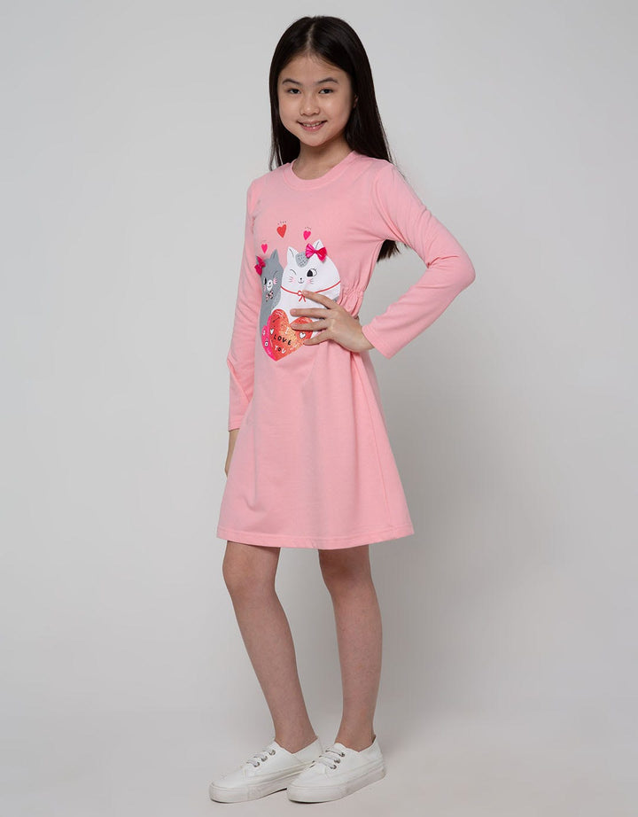 Aero Long Sleeve Dress Cat Love