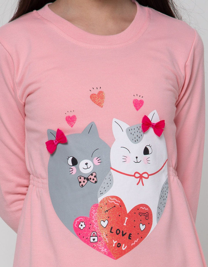 Aero Long Sleeve Dress Cat Love