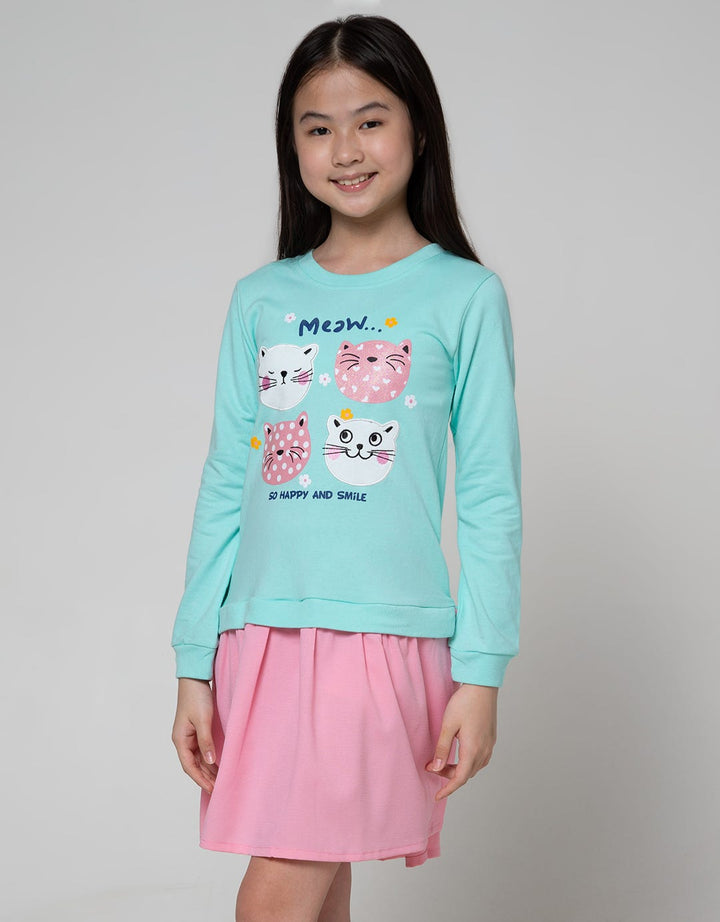 Aero Long Sleeve Dress Woven Cat Friends