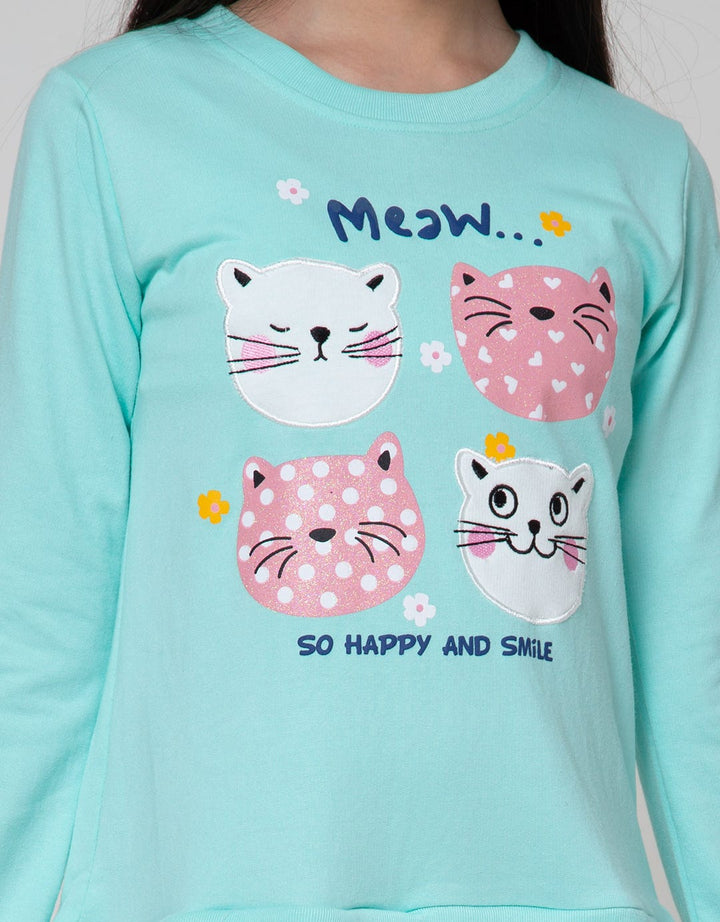 Aero Long Sleeve Dress Woven Cat Friends