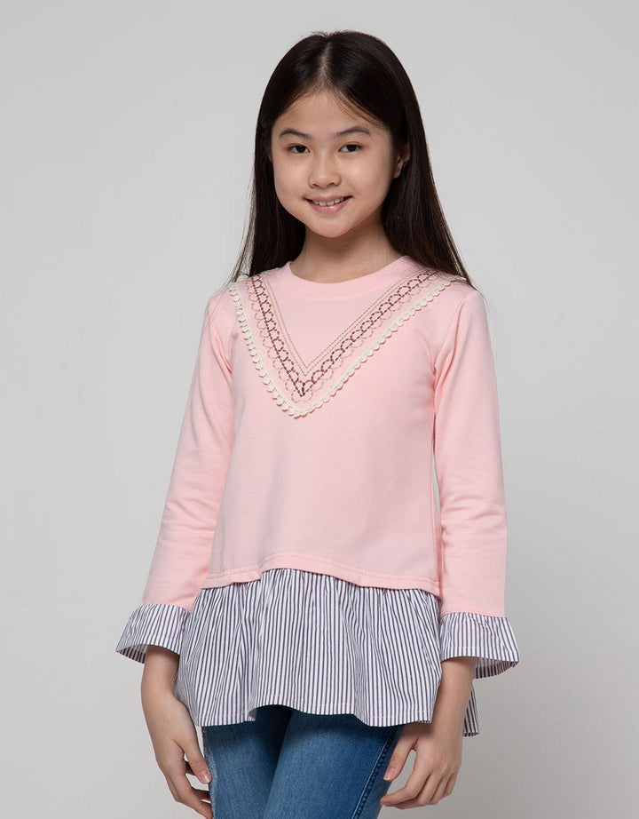 Aero Long Sleeve T-Shirt Combination Woven Tribal Stripes