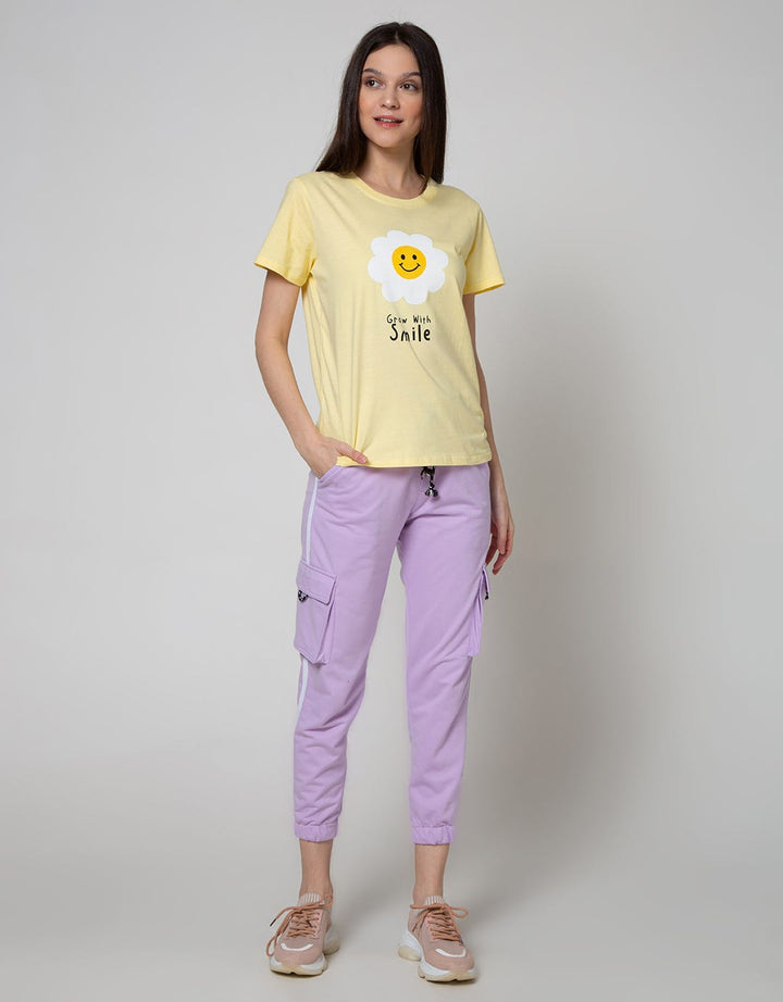 Nevada Short Sleeve T-Shirt Solid Floral Grow With Smile