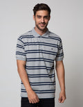 Cole Short Sleeve Polo Shirt Stripe Interlock