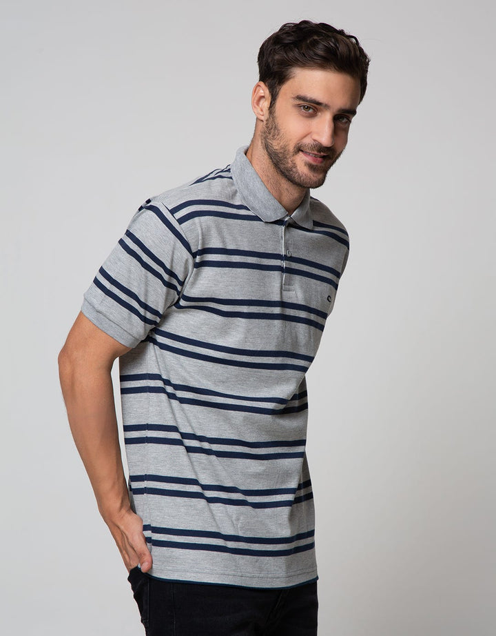 Cole Short Sleeve Polo Shirt Stripe Interlock