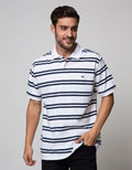 Cole Short Sleeve Polo Shirt Stripe Interlock