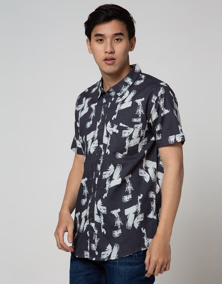 Nevada Short Sleeve Shirt Print Abstrak