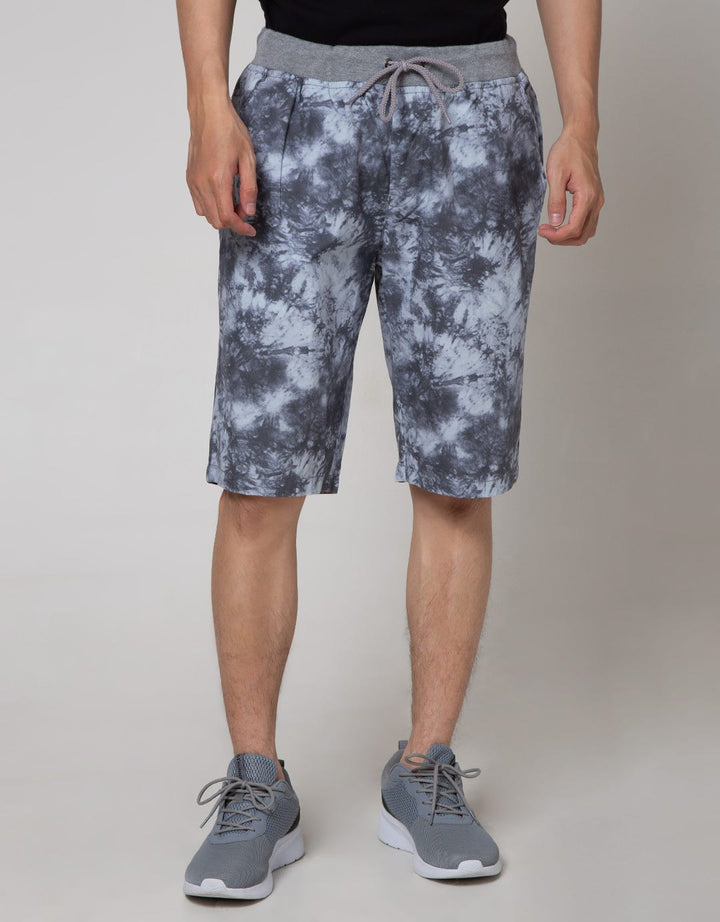 Nevada Short Pants Rib Bottom Print Tie Dye Casual