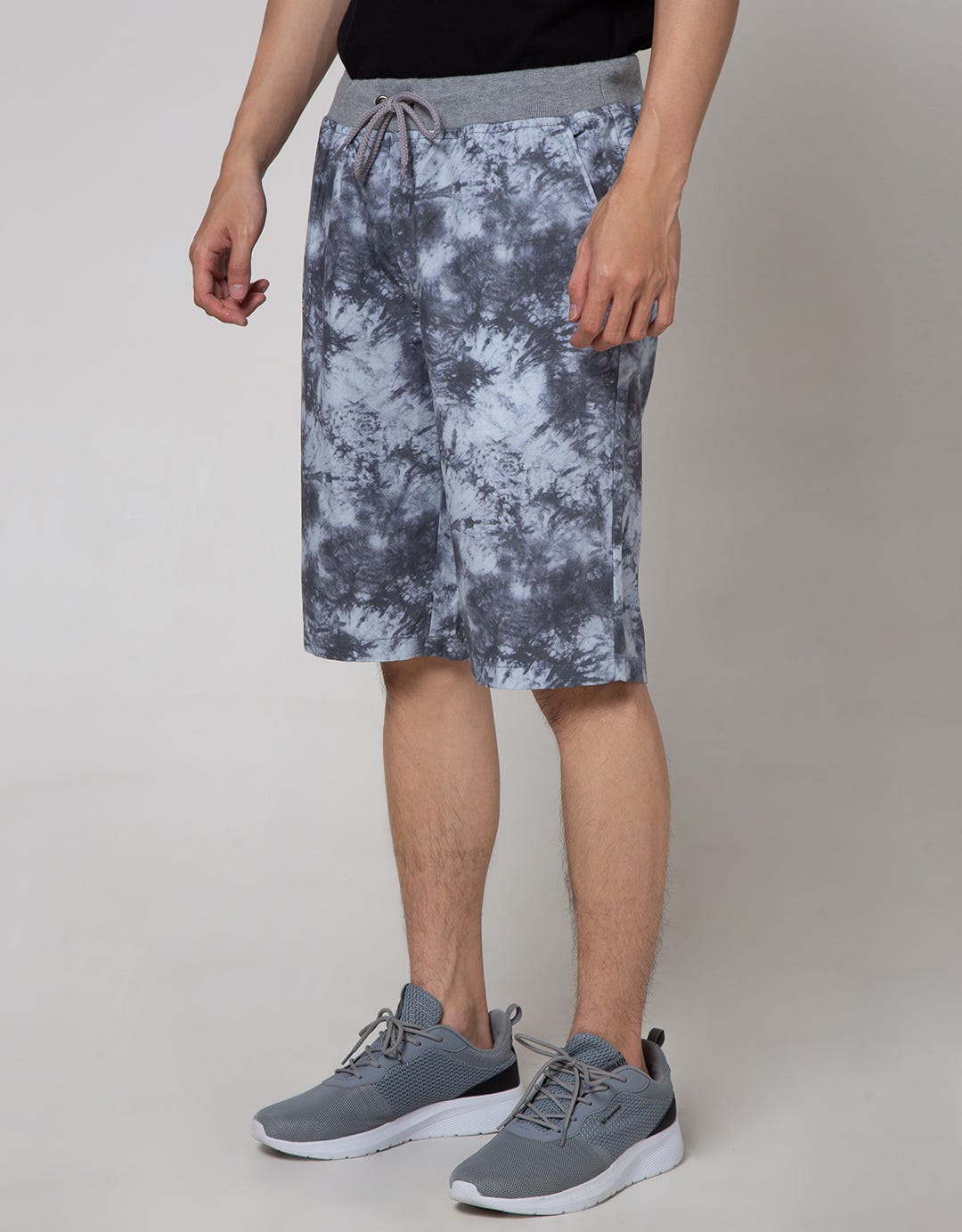 Nevada Short Pants Rib Bottom Print Tie Dye Casual