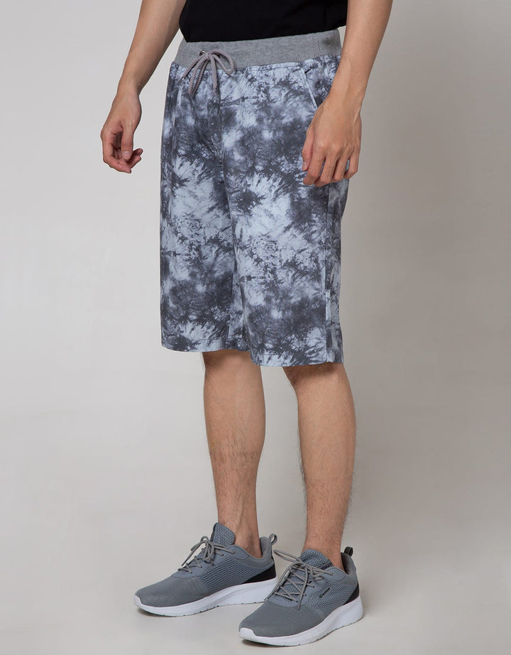 Nevada Short Pants Rib Bottom Print Tie Dye Casual