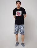 Nevada Short Pants Rib Bottom Print Tie Dye Casual