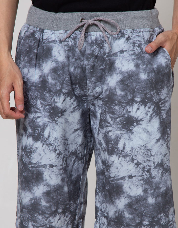 Nevada Short Pants Rib Bottom Print Tie Dye Casual
