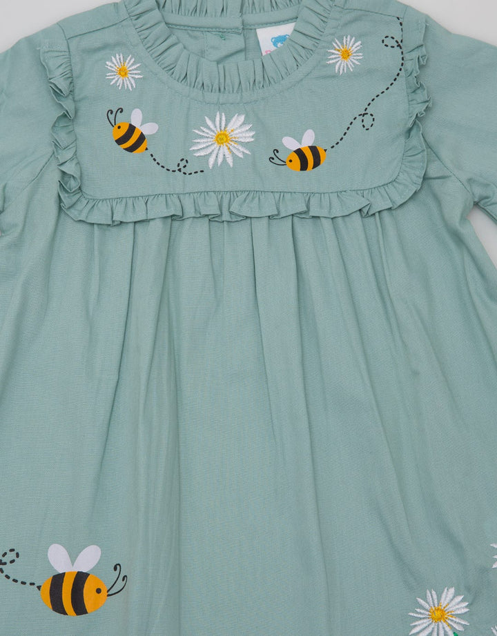 Pipiniko Midi Dress Bee Ruffle Long Sleeve