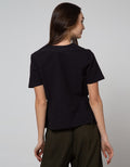 Connexion Short Sleeve Blouse Wrapover With Smoke One Side