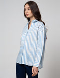Connexion Long Sleeve Shirt Cotton Print Stripes Oversize