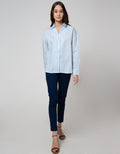 Connexion Long Sleeve Shirt Cotton Print Stripes Oversize