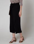 Connexion Long Pants Loose Crop Wide Leg Belted Cullote